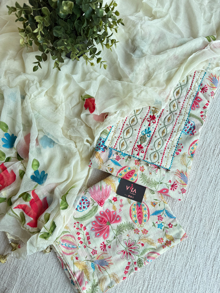 Printed cotton suit material
