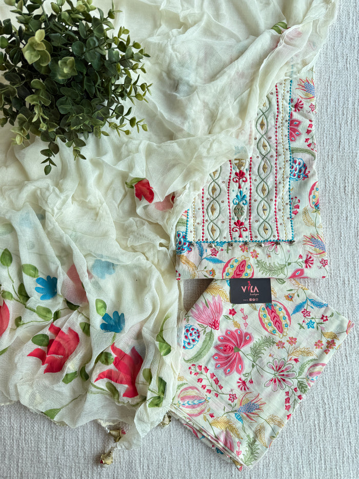 Printed cotton suit material