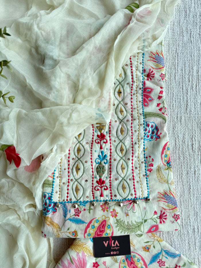 Printed cotton suit material
