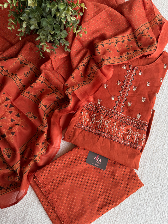 Printed cotton suit material