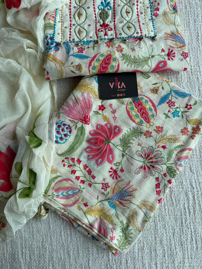 Printed cotton suit material