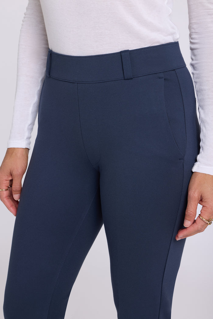 Pull-On Flared Trouser Pants - Oxford Navy