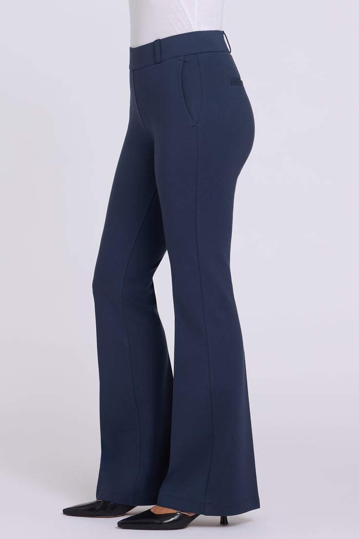 Pull-On Flared Trouser Pants - Oxford Navy