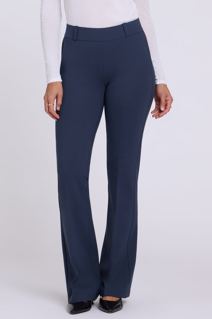 Pull-On Flared Trouser Pants - Oxford Navy