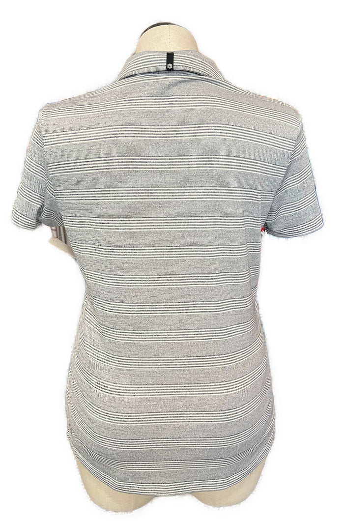 Puma Women's Gray & White Striped Golf Polo Size XL  MSP$65
