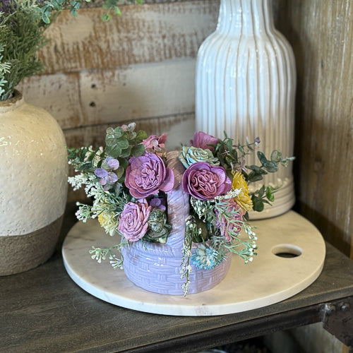 Purple Basket Arrangement