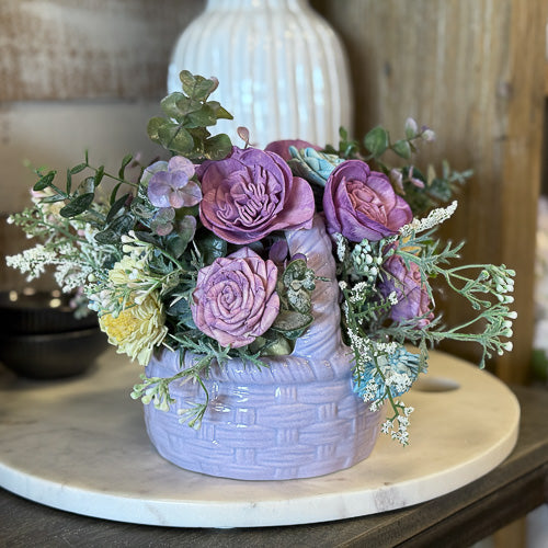 Purple Basket Arrangement