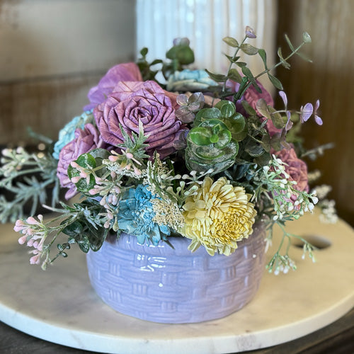 Purple Basket Arrangement