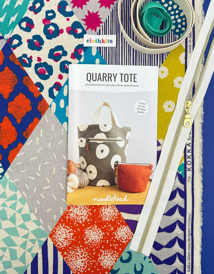 Quarry Tote Bag & Zipped Pouch Making Kit in Echino Rhombus Canvas, Noodlehead