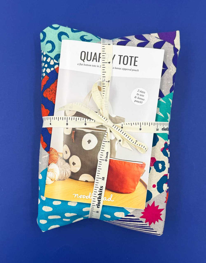 Quarry Tote Bag & Zipped Pouch Making Kit in Echino Rhombus Canvas, Noodlehead
