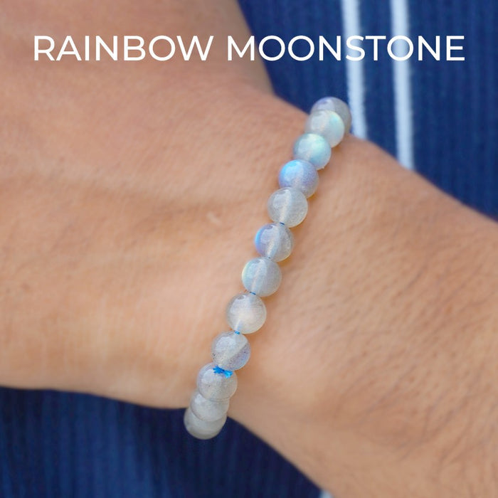 Rainbow Moonstone Beads Bracelet