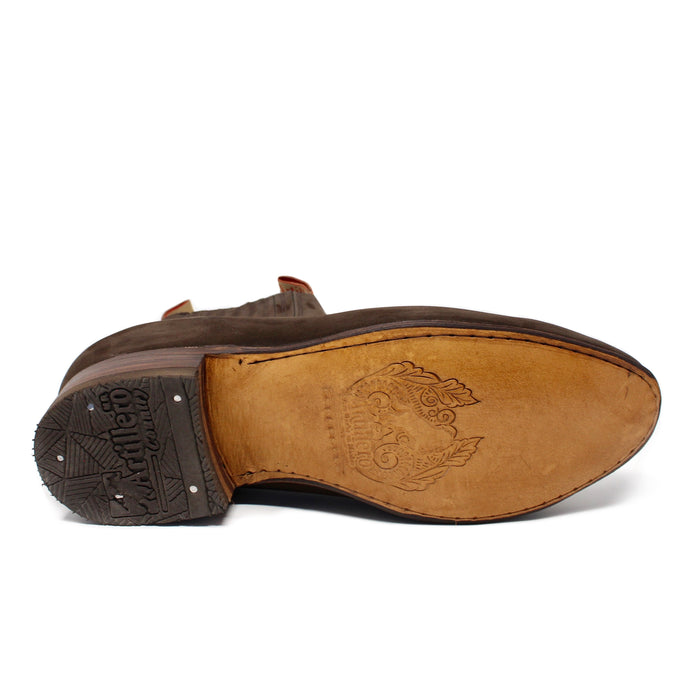"Ramon" Artillero Tejano Botin Charro Ankle Boot- Café