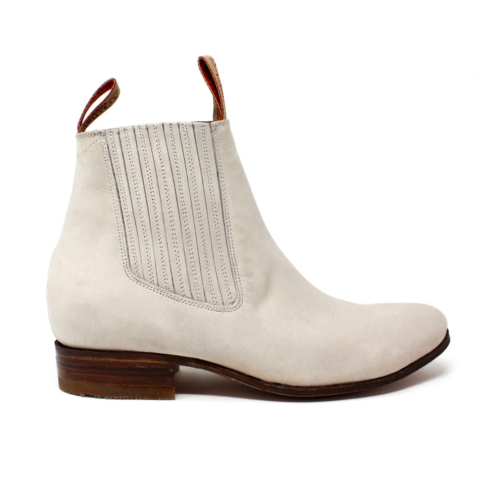 "Ramon" Artillero Tejano Botin Charro Ankle Boot- Hueso