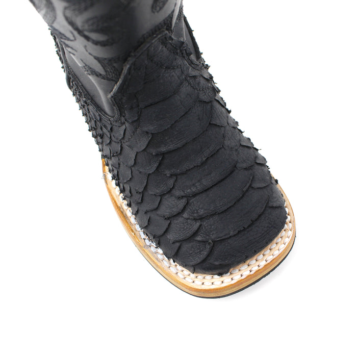 Ranchers Boys Square Toe Imitation Python Cowboy Boot