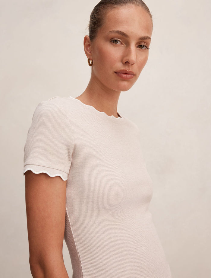 Rebecca Scallop Trim T-Shirt Forever New