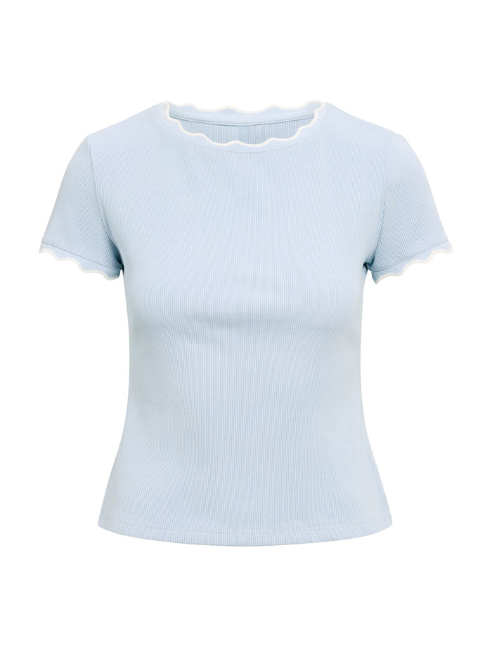 Rebecca Scallop Trim T-Shirt Forever New