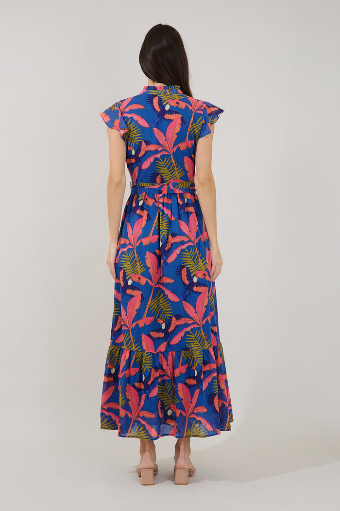 Riah Button Down Maxi Dress Tropical