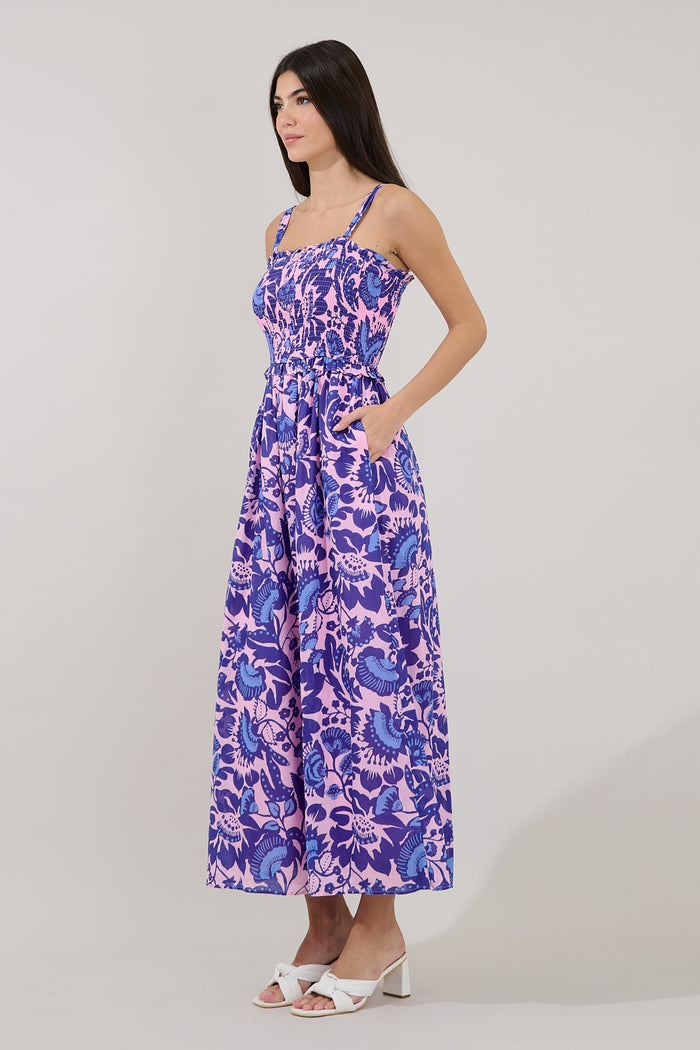 Riela Smocked Maxi Dress Floral