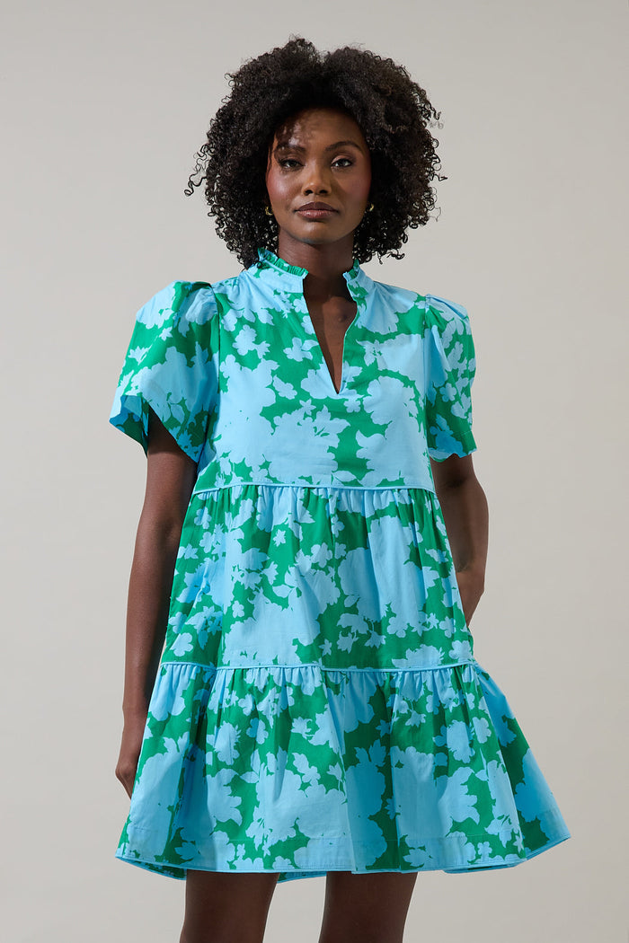 Riona Floral Candace Tiered Mini Dress