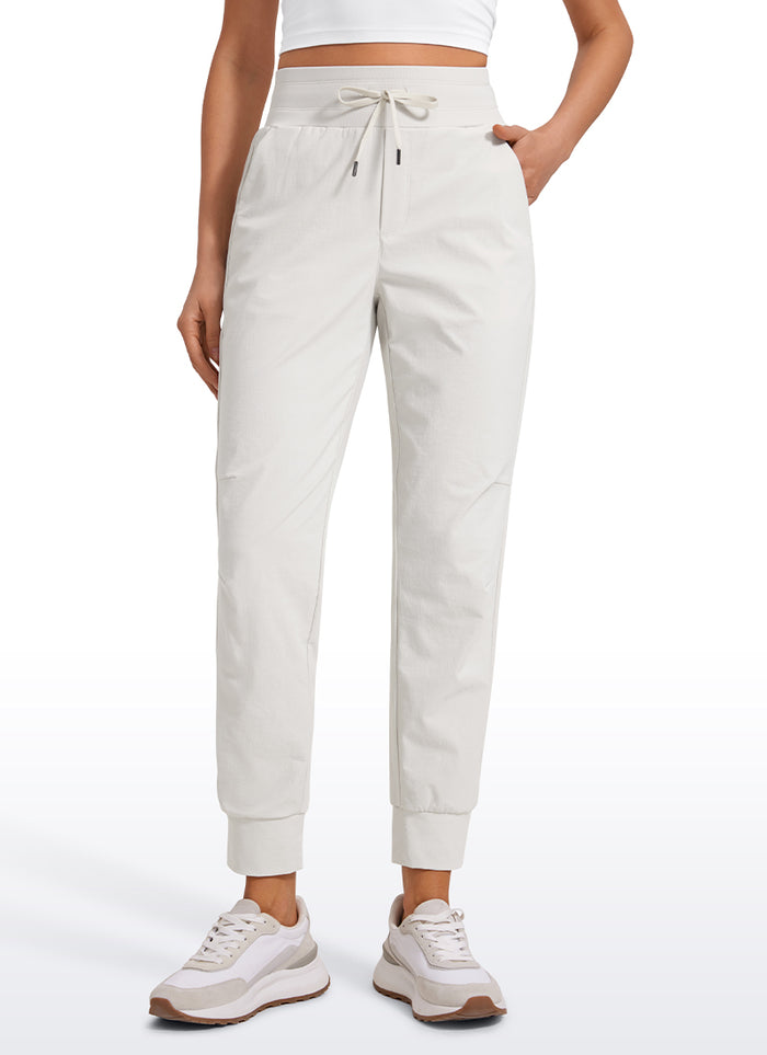 CRZ YOGA Women's Hiking Casual Relaxed Fit Ripstop Jogger Pockets 28'' Milky White