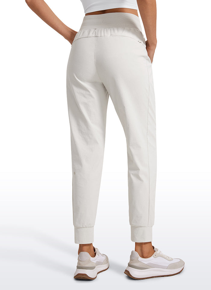 CRZ YOGA Women's Hiking Casual Relaxed Fit Ripstop Jogger Pockets 28'' Milky White