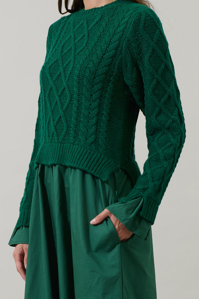 Riven Mix Media Midi Dress