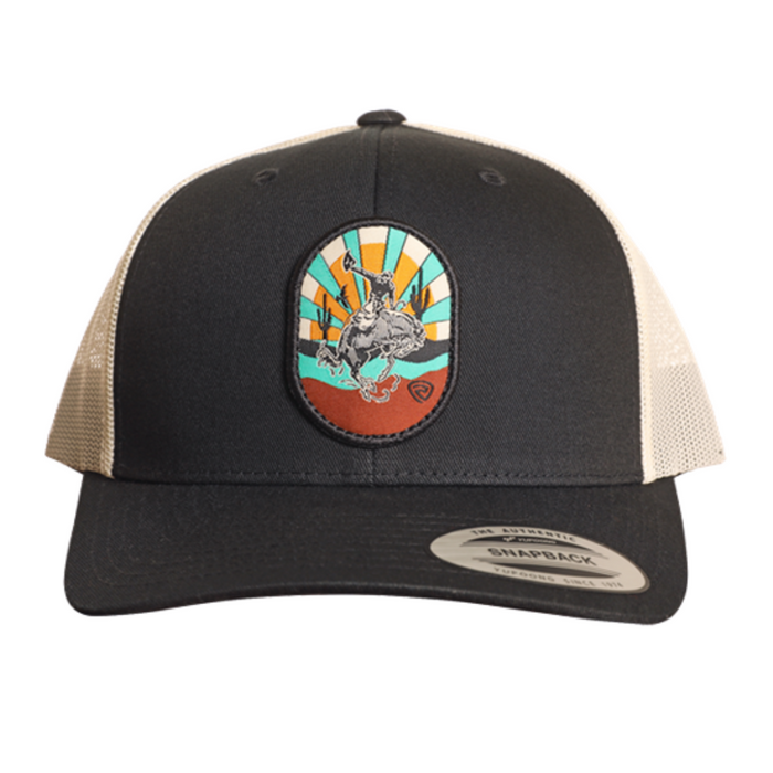 Rock & Roll Denim Cowboy Rider Patch Trucker Cap