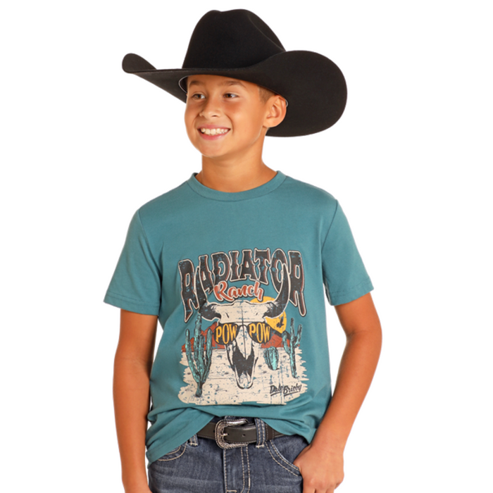 Rock & Roll Denim Dale Brisby "Radiator Ranch" Tee - Teal