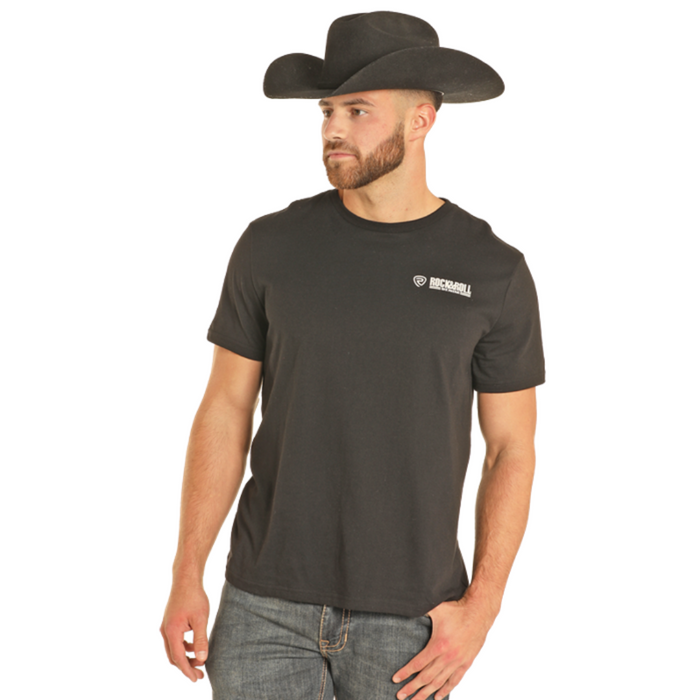Rock & Roll Denim Graphic T-Shirt - Black