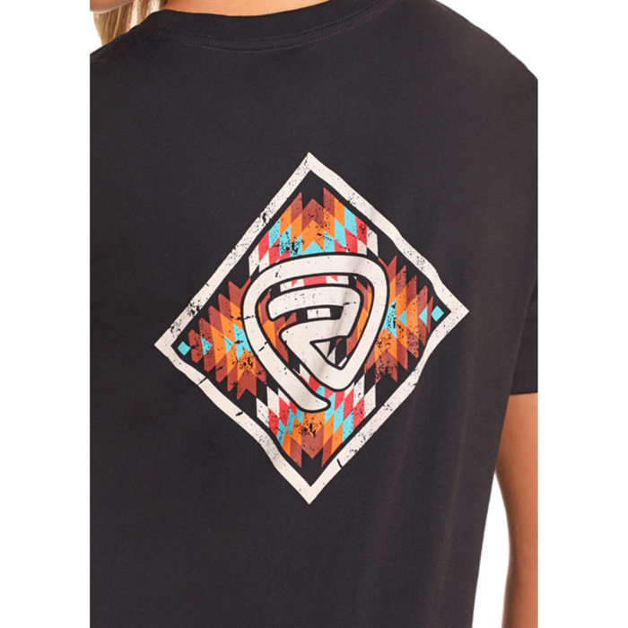 Rock & Roll Denim Graphic T-Shirt - Black