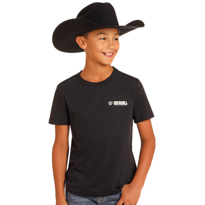 Rock & Roll Denim Graphic Tee - Black