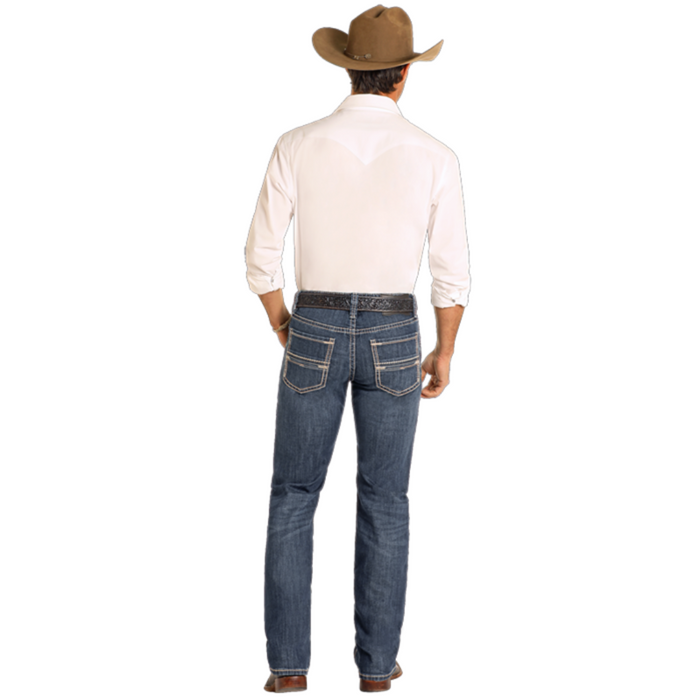Rock & Roll Denim Revolver Slim Fit Raised Stitch Straight Leg Jeans