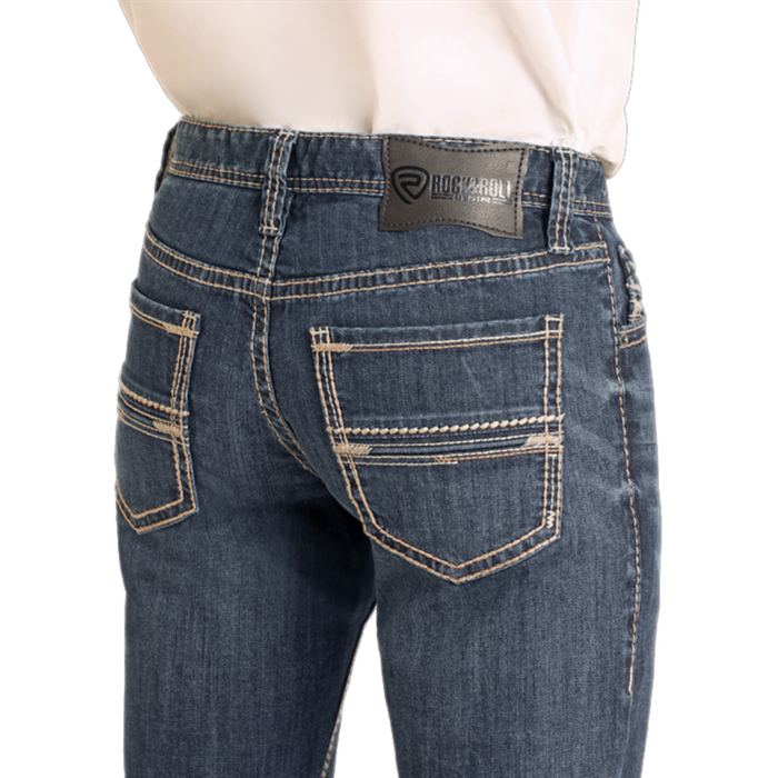 Rock & Roll Denim Revolver Slim Fit Raised Stitch Straight Leg Jeans