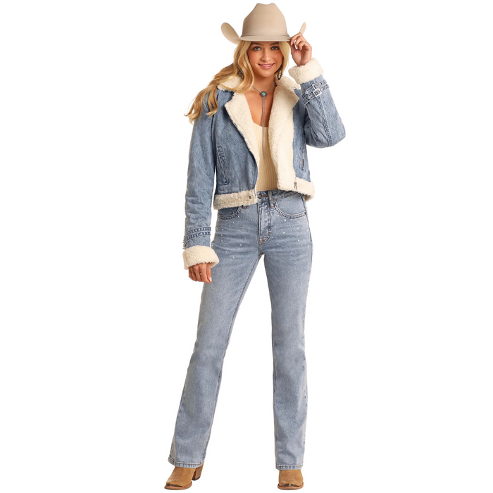 Rock & Roll Denim Women's Sherpa Denim Jacket