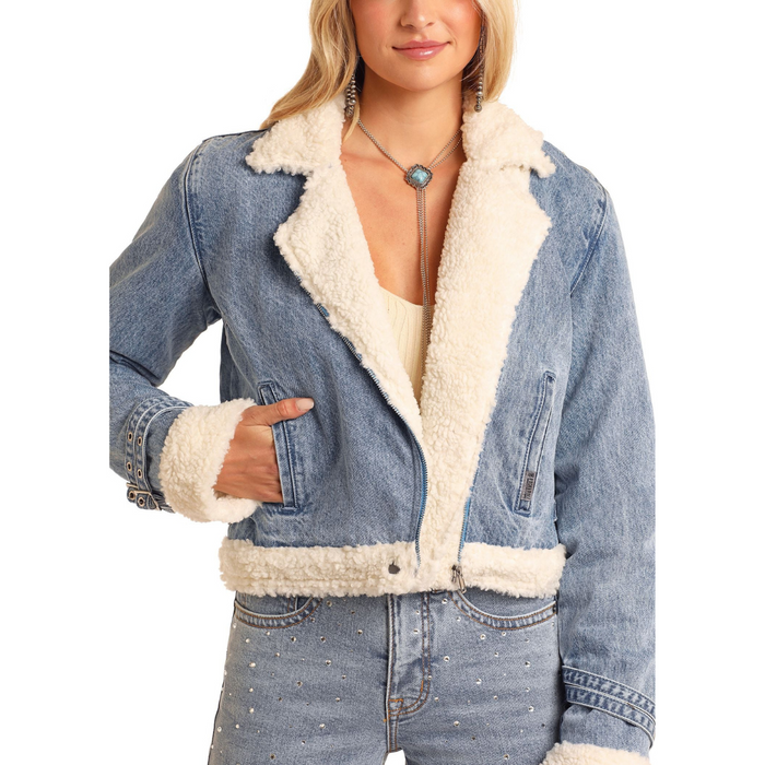 Rock & Roll Denim Women's Sherpa Denim Jacket