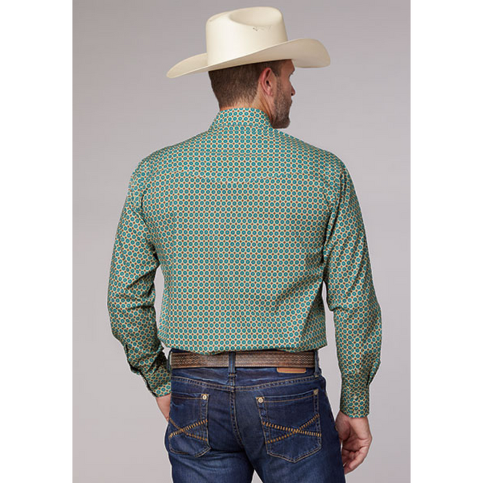 Roper Men's Blue Amarillo Long Sleeve Snap Shirt