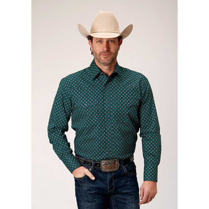 Roper Men's Cross Walk Foulard Long Sleeve Snap Shirt
