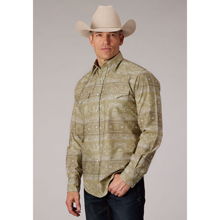 Roper Men's Firebird Horizontal Long Sleeve Snap Shirt