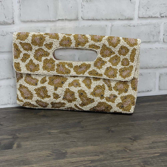 Rose Gold, Leopard Clutch 591 - Leopard