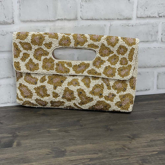 Rose Gold, Leopard Clutch 591 - Leopard