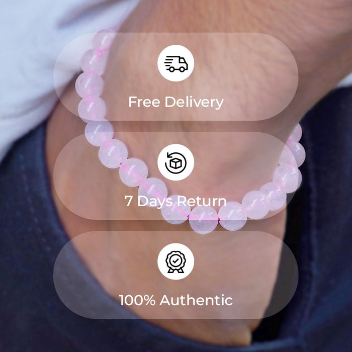 Rose Quartz Round Beads Bracelet