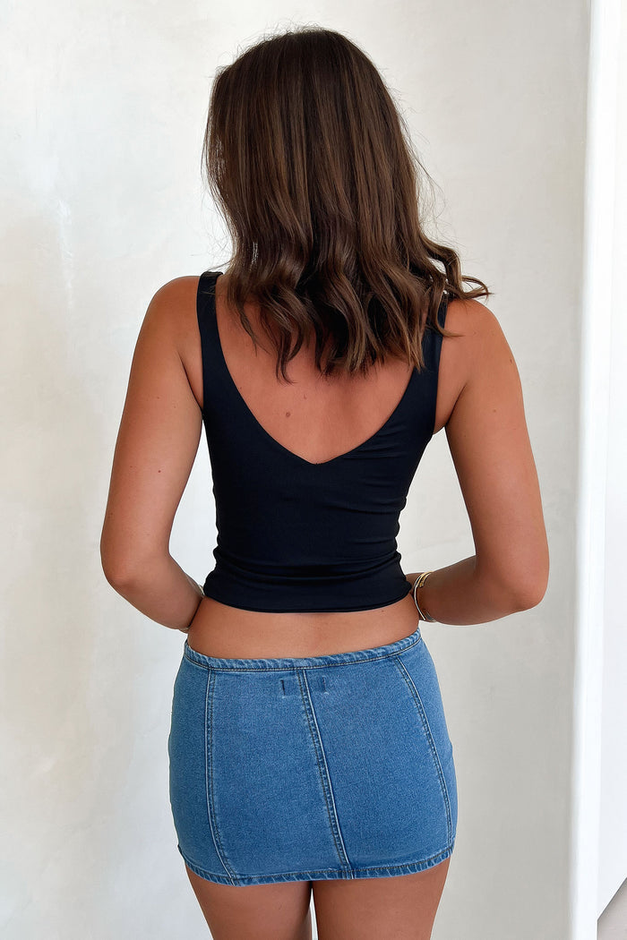 Rosetta Mini Denim Skirt - Blue