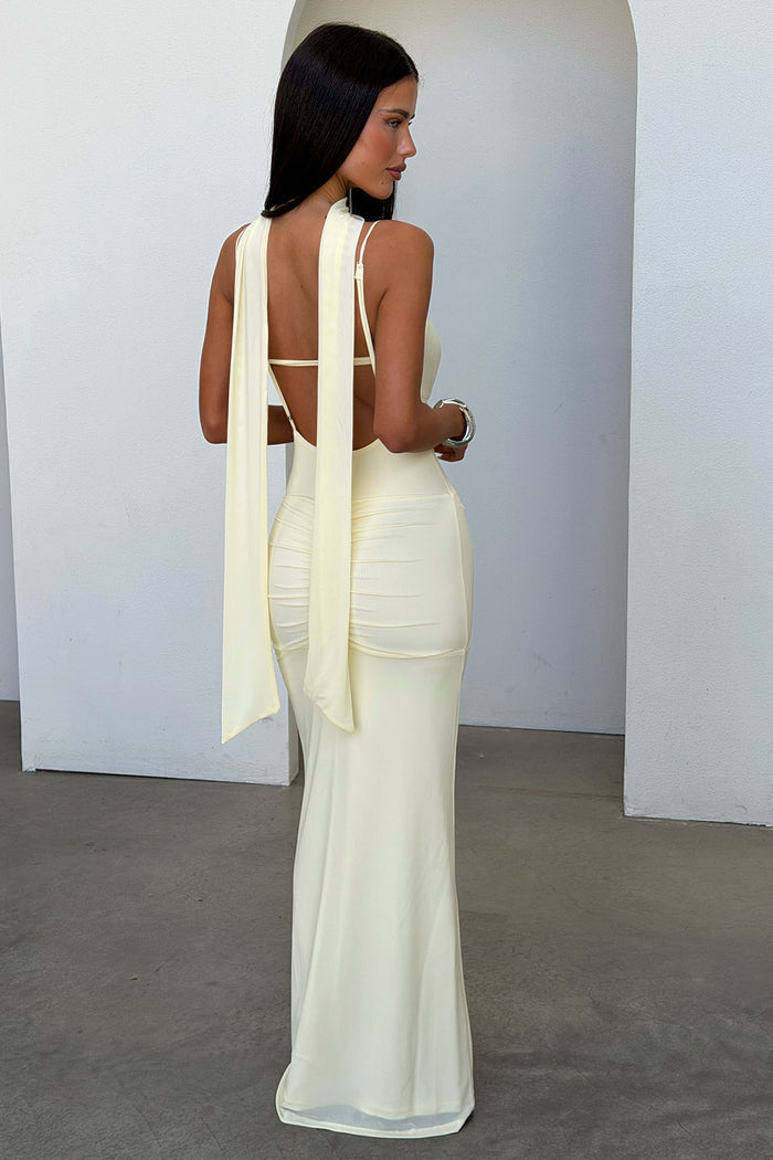 Rosie Mesh Maxi Dress - Baby Yellow