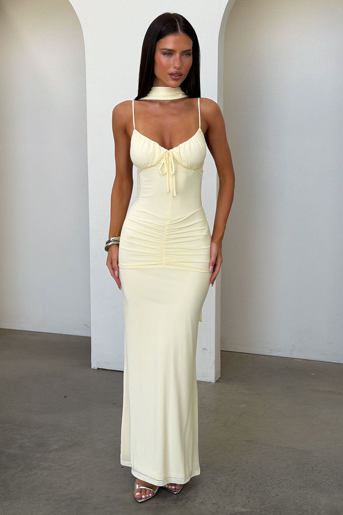 Rosie Mesh Maxi Dress - Baby Yellow