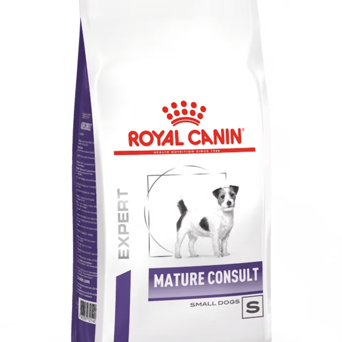A close up of large bag of ROYAL CANIN® Mature Consult for Small Dogs