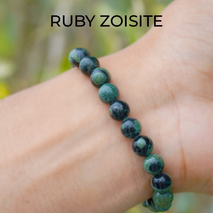 Ruby Zoisite Beads Bracelet