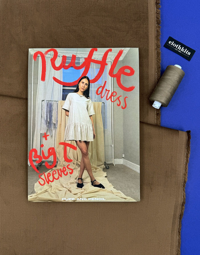 Ruffle Dress Needlecord Complete Dressmaking Kit, Puff & Pencil