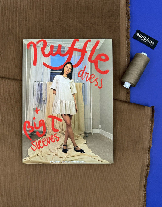 Ruffle Dress Needlecord Complete Dressmaking Kit, Puff & Pencil