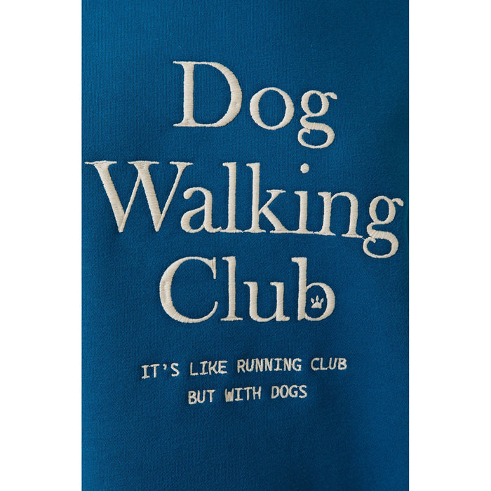 SAB - Crew Neck 'dog Walking Club' Verbiage Sweatshirt 0430 - Blue