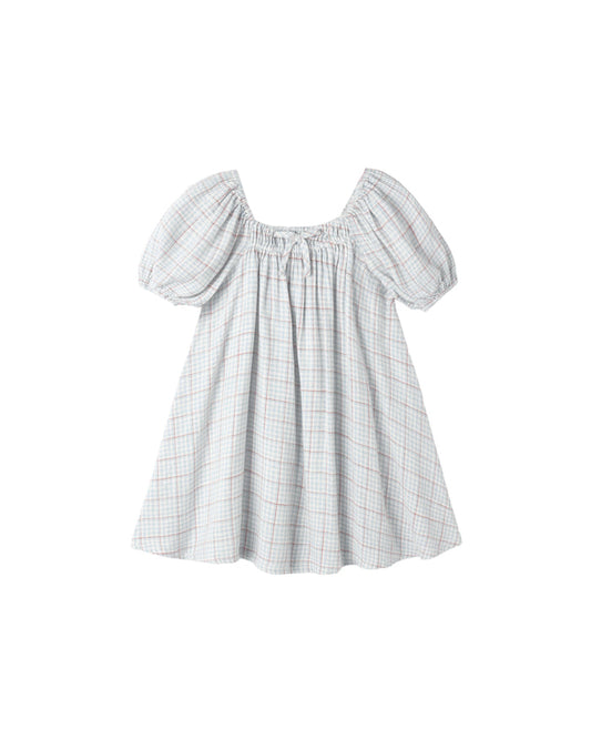 Sabrina Mini Dress ||  Light Blue Plaid